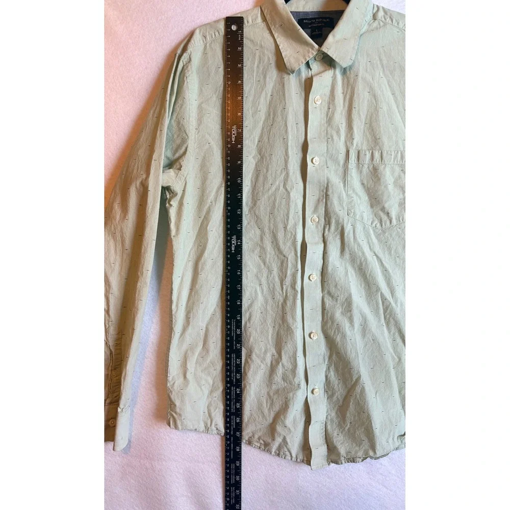 Banana Republic Soft Wash Slim Fit Long Sleeve Button Down‎ Shirt Light Green L